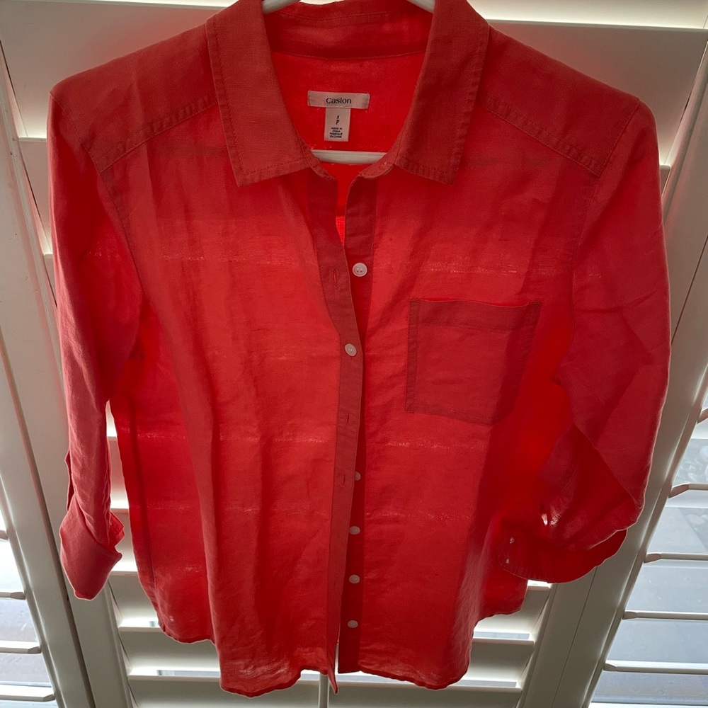 Front button down shirt.
